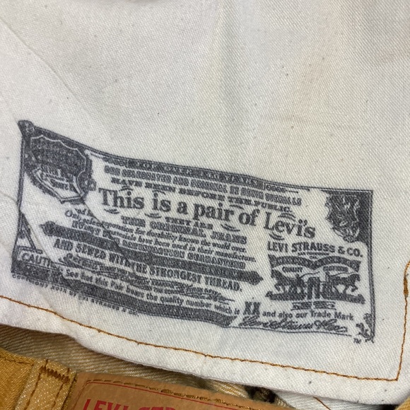 ๐HP๐Levi Strauss Co. 501 Mustard Colored Jeans Made From White Oak Cone Denim - Picture 8 of 9